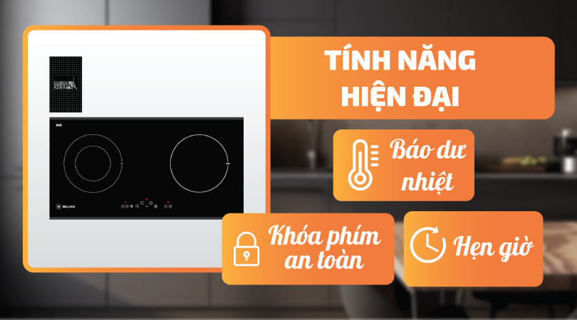 Bếp điện từ Malloca MH-02IR D - Tính năng hiện đại